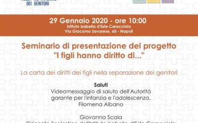 Seminario di presentazione del progetto “I figli hanno diritto di…”