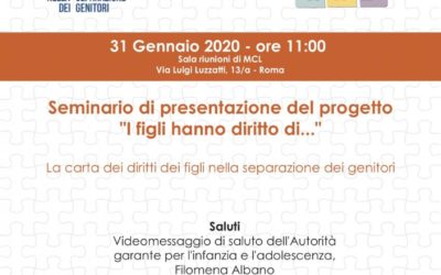 Seminario di presentazione del progetto “I figli hanno diritto di…”