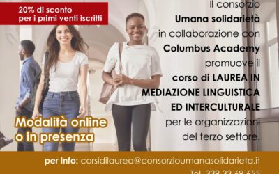 Attiva la promozione per i primi venti iscritti al Corso di Laurea Triennale in Mediazione Linguistica ed Interculturale: 20% di sconto sull’immatricolazione! POSTI IN ESAURIMENTO