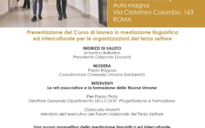 CONSORZIO UMANA SOLIDARIETÀ E COLUMBUS ACADEMY PRESENTANO A ROMA, IL 19 DICEMBRE, IL CORSO DI LAUREA IN ‘MEDIAZIONE LINGUISTICA ED INTERCULTURALE PER LE ORGANIZZAZIONI DEL TERZO SETTORE’.