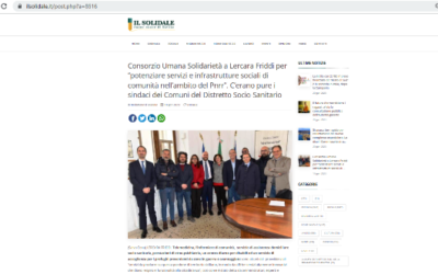 IL SOLIDALE (19.01.2023) Consorzio Umana Solidarietà a Lercara Friddi per “potenziare servizi e infrastrutture sociali di comunità nell’ambito del Pnrr”. C’erano pure i sindaci dei Comuni del Distretto Socio-Sanitario