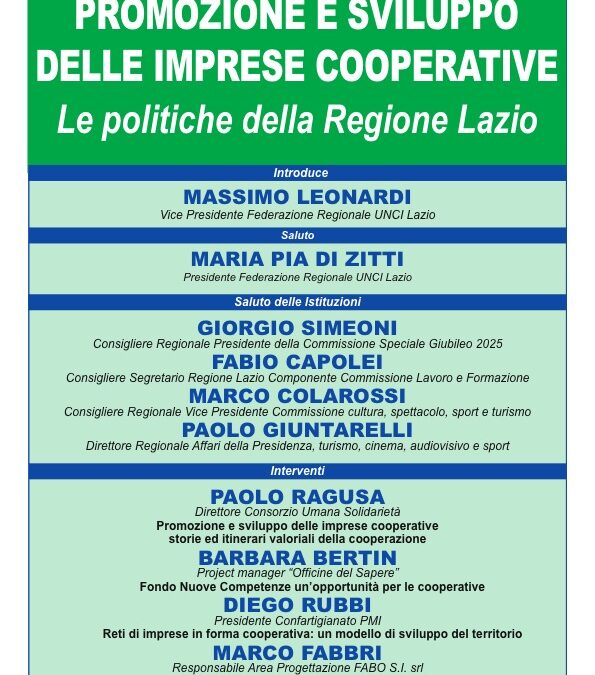 Convegno: Promozione e sviluppo delle imprese cooperative